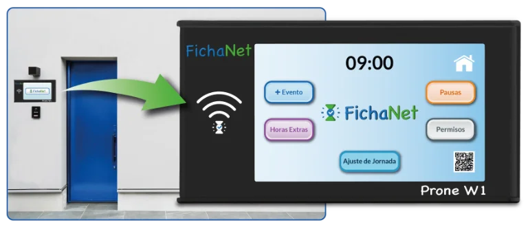 Dispositivo para el registro de la jornada laboral PRONEW Fichanet